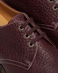 Dr. Martens Last Chance Styles|Last Chance Styles*1461 Made In England Soft Boa Embossed Leather Bump Toe Shoes in RICH BURGUNDY