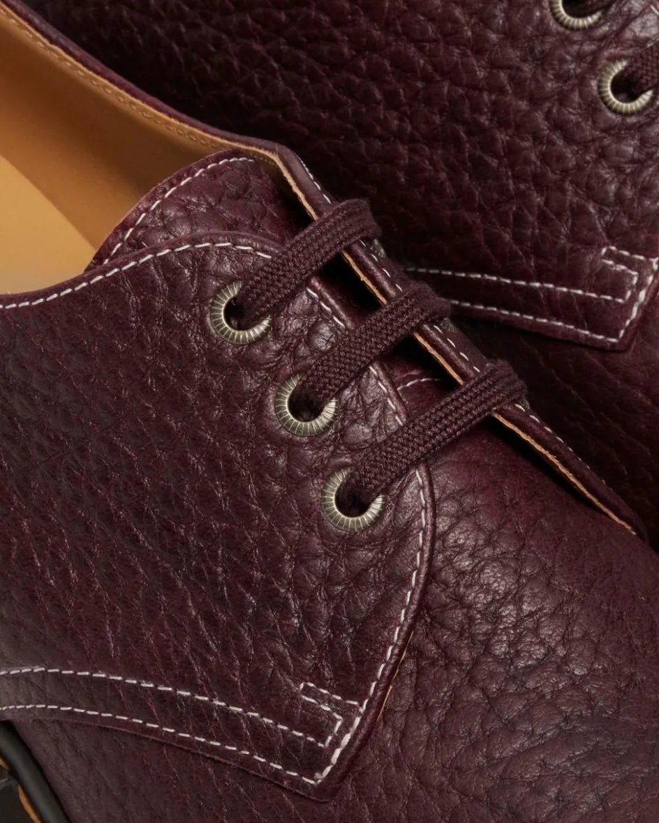 Dr. Martens Last Chance Styles|Last Chance Styles*1461 Made In England Soft Boa Embossed Leather Bump Toe Shoes in RICH BURGUNDY