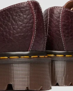 Dr. Martens Last Chance Styles|Last Chance Styles*1461 Made In England Soft Boa Embossed Leather Bump Toe Shoes in RICH BURGUNDY