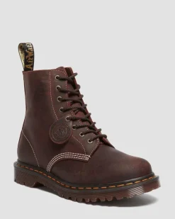Dr. Martens Last Chance Styles*1460 Made in England Wax Commander Lace Up Boots in Brown Brown — Wax Commander