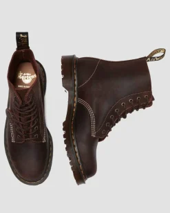 Dr. Martens Last Chance Styles*1460 Made in England Wax Commander Lace Up Boots in Brown Brown — Wax Commander