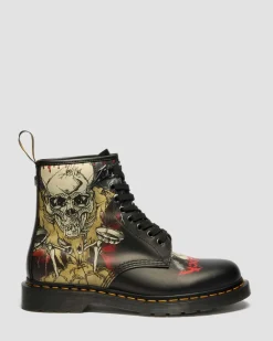 Dr. Martens New And Featured|Boots*1460 Metallica Skull Lightning in White & Multi White & Multi — Backhand+Metallica Skull Lightning Print