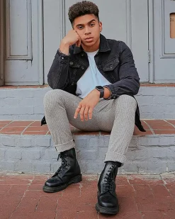 Dr. Martens Originals|New And Featured*1460 Mono Smooth Leather Lace Up Boots in Black Black — Smooth Leather