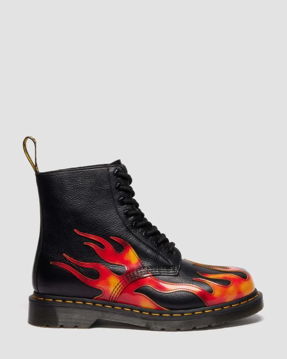 Dr. Martens Last Chance Styles|Last Chance Styles*1460 PASCAL in Black BLACK+VIBRANT RED+DMS YELLOW