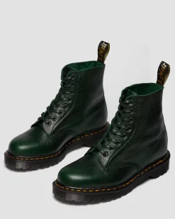 Dr. Martens Originals|New And Featured*1460 Pascal Made in England Buckingham Leather Lace Up Boots in Dms Green DMS GREEN — Buckingham