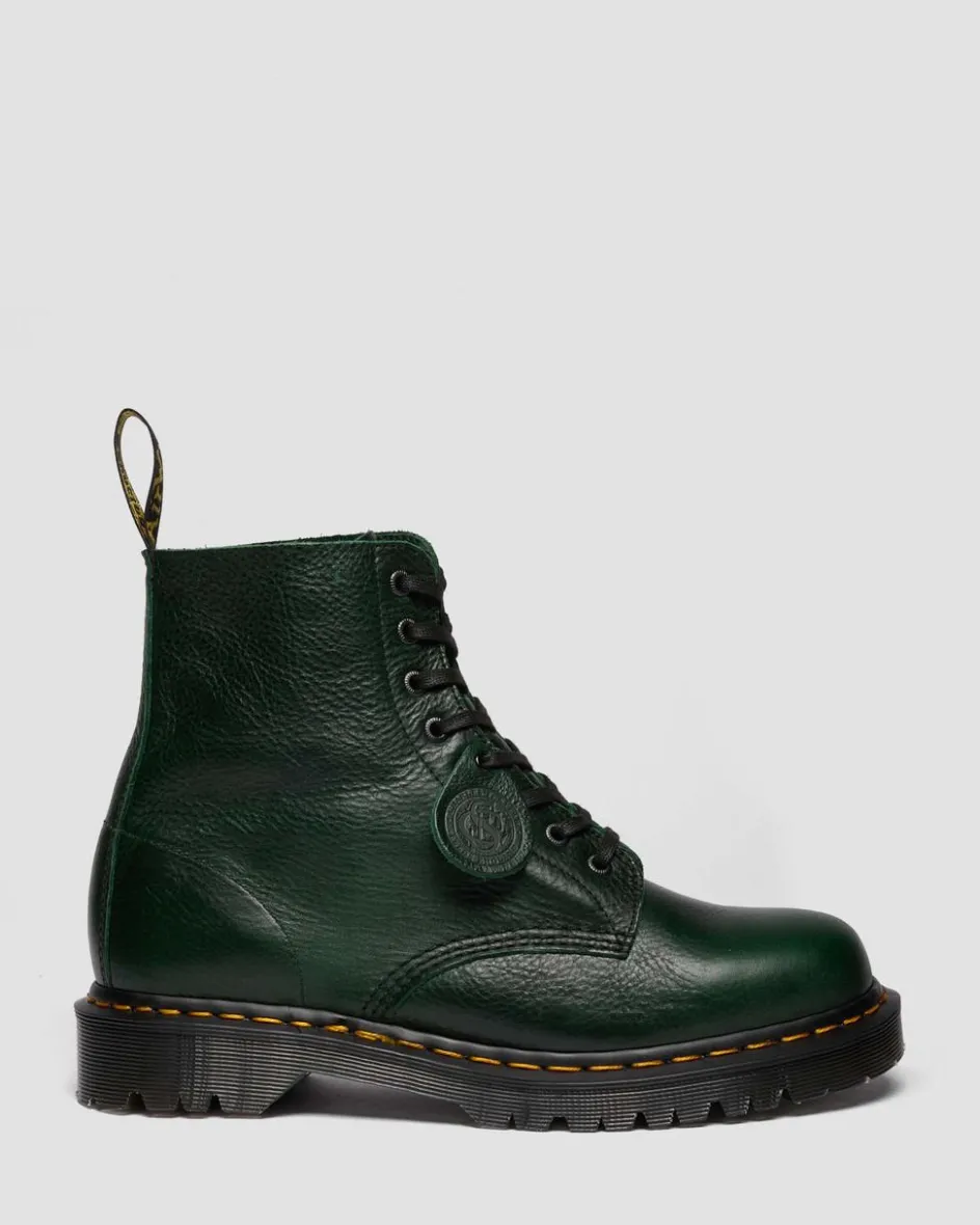 Dr. Martens Originals|New And Featured*1460 Pascal Made in England Buckingham Leather Lace Up Boots in Dms Green DMS GREEN — Buckingham