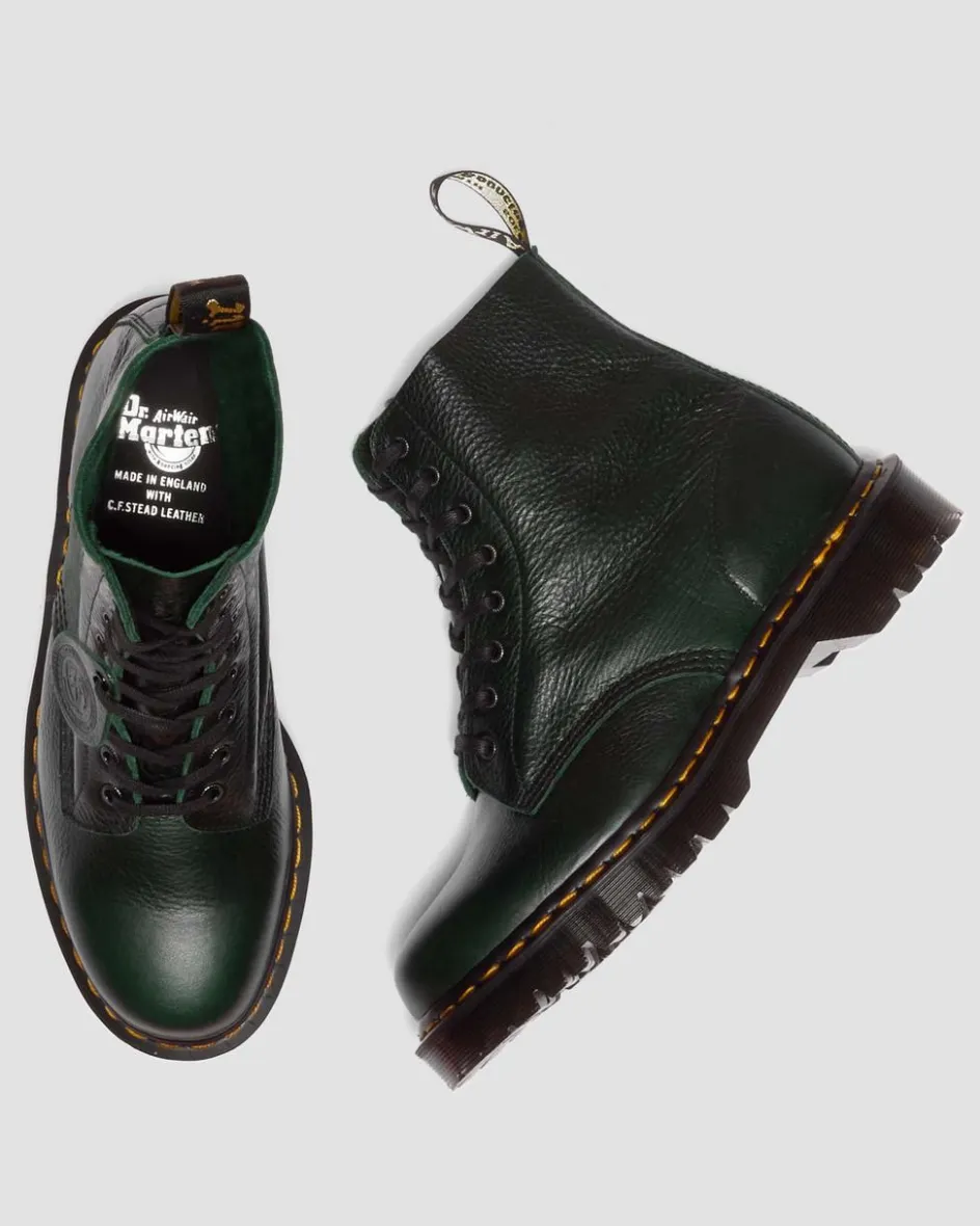 Dr. Martens Originals|New And Featured*1460 Pascal Made in England Buckingham Leather Lace Up Boots in Dms Green DMS GREEN — Buckingham