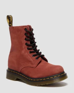 Dr. Martens Last Chance Styles*1460 Pascal Nubuck Leather Lace Up Boots in Red