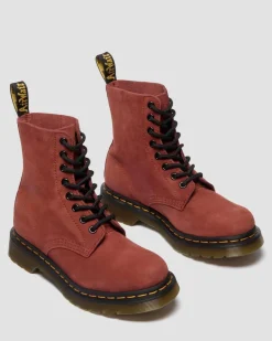 Dr. Martens Last Chance Styles*1460 Pascal Nubuck Leather Lace Up Boots in Red