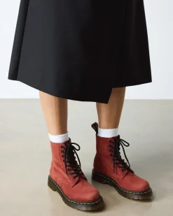 Dr. Martens Last Chance Styles*1460 Pascal Nubuck Leather Lace Up Boots in Red