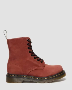 Dr. Martens Last Chance Styles*1460 Pascal Nubuck Leather Lace Up Boots in Red
