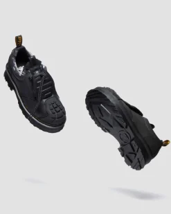 Dr. Martens Last Chance Styles*1461 Protect Leather Oxford Shoes in Black Black — KINSLEY TUMBLE+TAILGATE WP+RUBBER GRAINED LEATHER