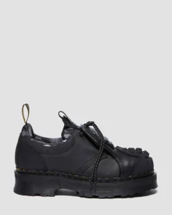 Dr. Martens Last Chance Styles*1461 Protect Leather Oxford Shoes in Black Black — KINSLEY TUMBLE+TAILGATE WP+RUBBER GRAINED LEATHER