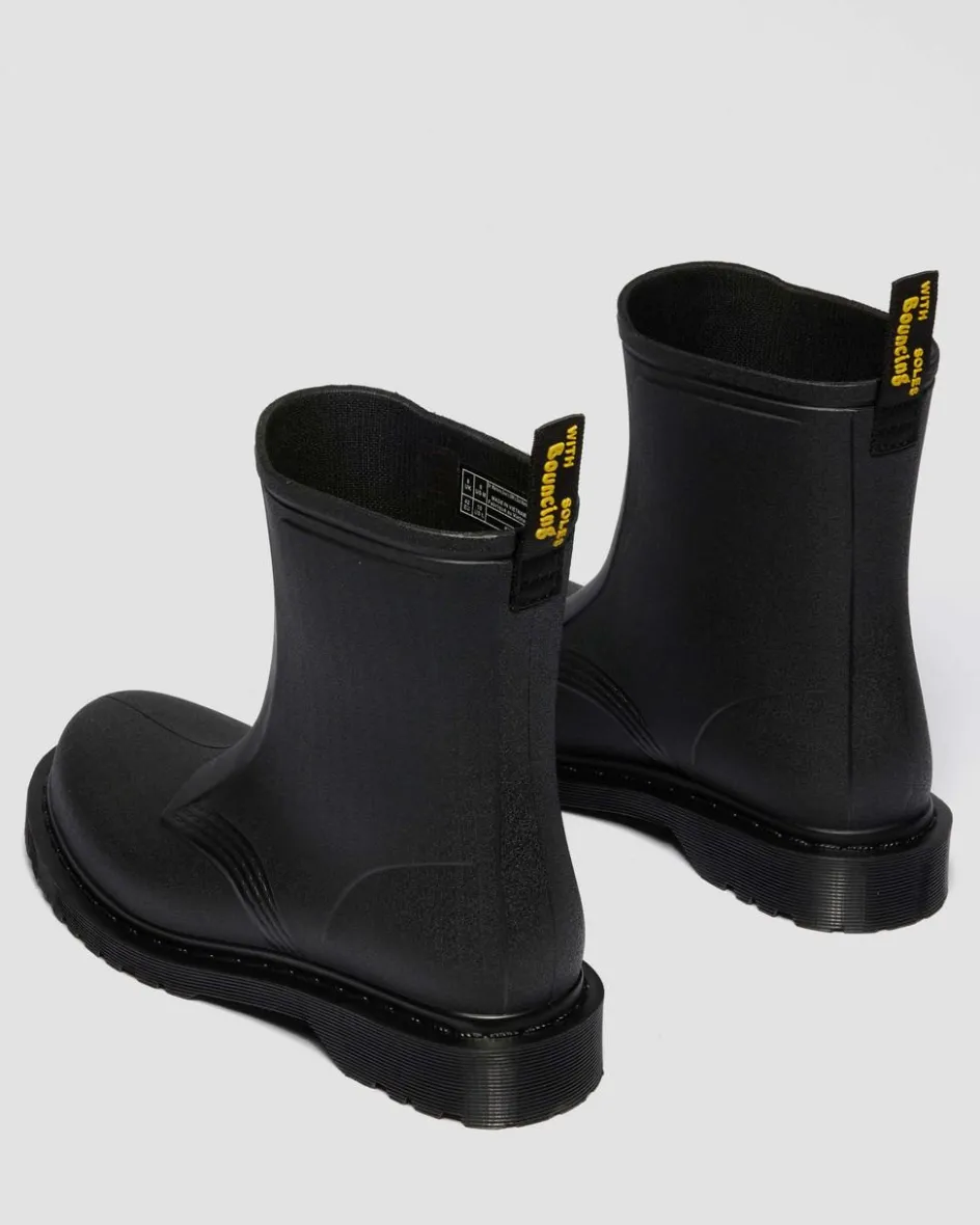 Dr. Martens New And Featured|Boots*1460 Rain Waterproof Boots in Black Pvc Black PVC — PVC