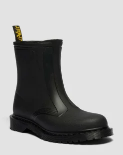 Dr. Martens New And Featured|Boots*1460 Rain Waterproof Boots in Black Pvc Black PVC — PVC