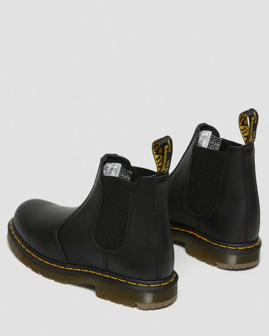 Dr. Martens Slip Resistant|Slip Resistant*2976 Slip Resistant Leather Chelsea Boots in Black Black — Industrial Full Grain