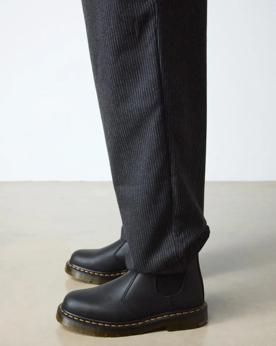 Dr. Martens Slip Resistant|Slip Resistant*2976 Slip Resistant Leather Chelsea Boots in Black Black — Industrial Full Grain