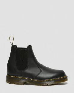 Dr. Martens Slip Resistant|Slip Resistant*2976 Slip Resistant Leather Chelsea Boots in Black Black — Industrial Full Grain