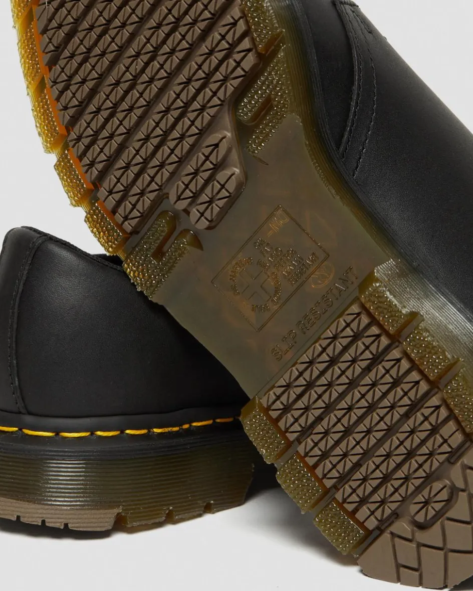 Dr. Martens Slip Resistant|Shoes*1461 Slip Resistant Leather Oxford Shoes in Black Black — Industrial Full Grain