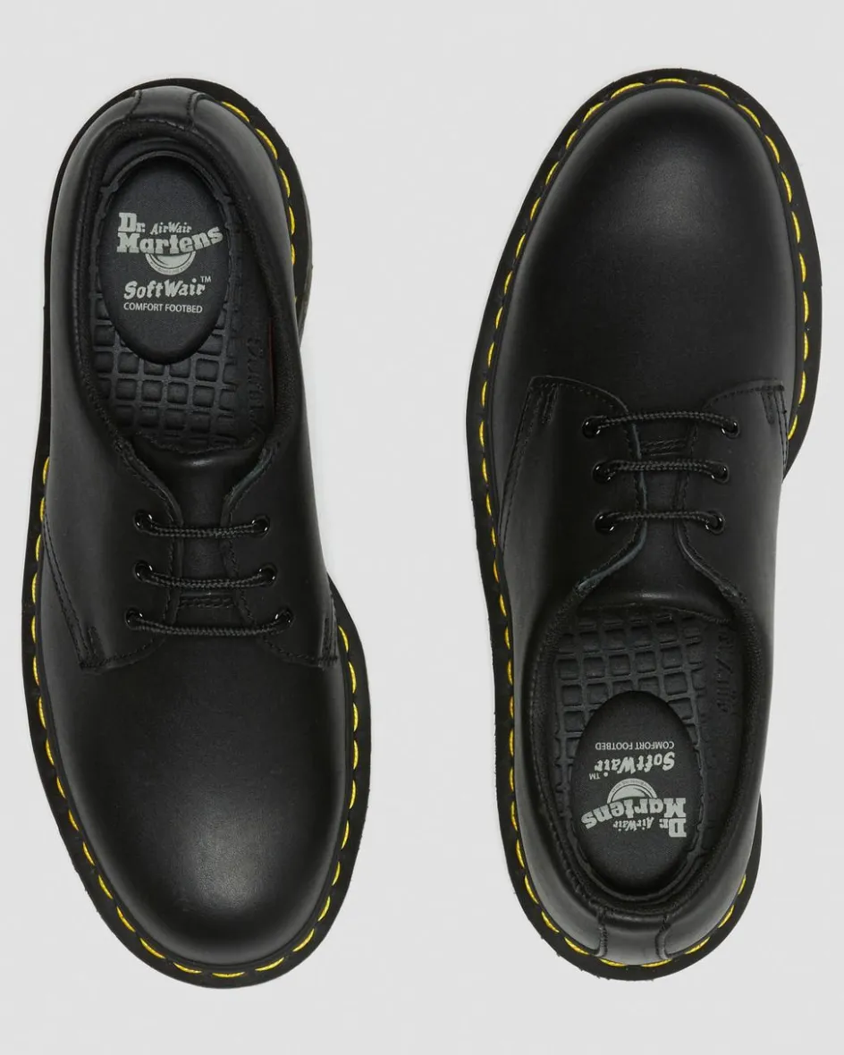 Dr. Martens Slip Resistant|Shoes*1461 Slip Resistant Leather Oxford Shoes in Black Black — Industrial Full Grain