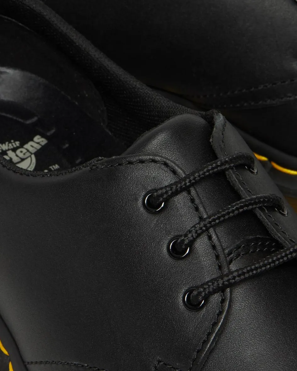 Dr. Martens Slip Resistant|Shoes*1461 Slip Resistant Leather Oxford Shoes in Black Black — Industrial Full Grain
