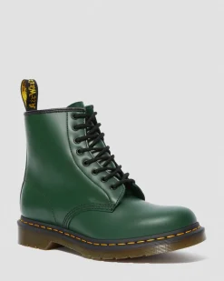 Dr. Martens Originals|Boots*1460 Smooth Leather Lace Up Boots in Green Green — Smooth Leather