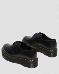 Dr. Martens Stand Tall: Platform Shoes|Shoes*1461 Smooth Leather Platform Shoes in Black Black — Polished Smooth
