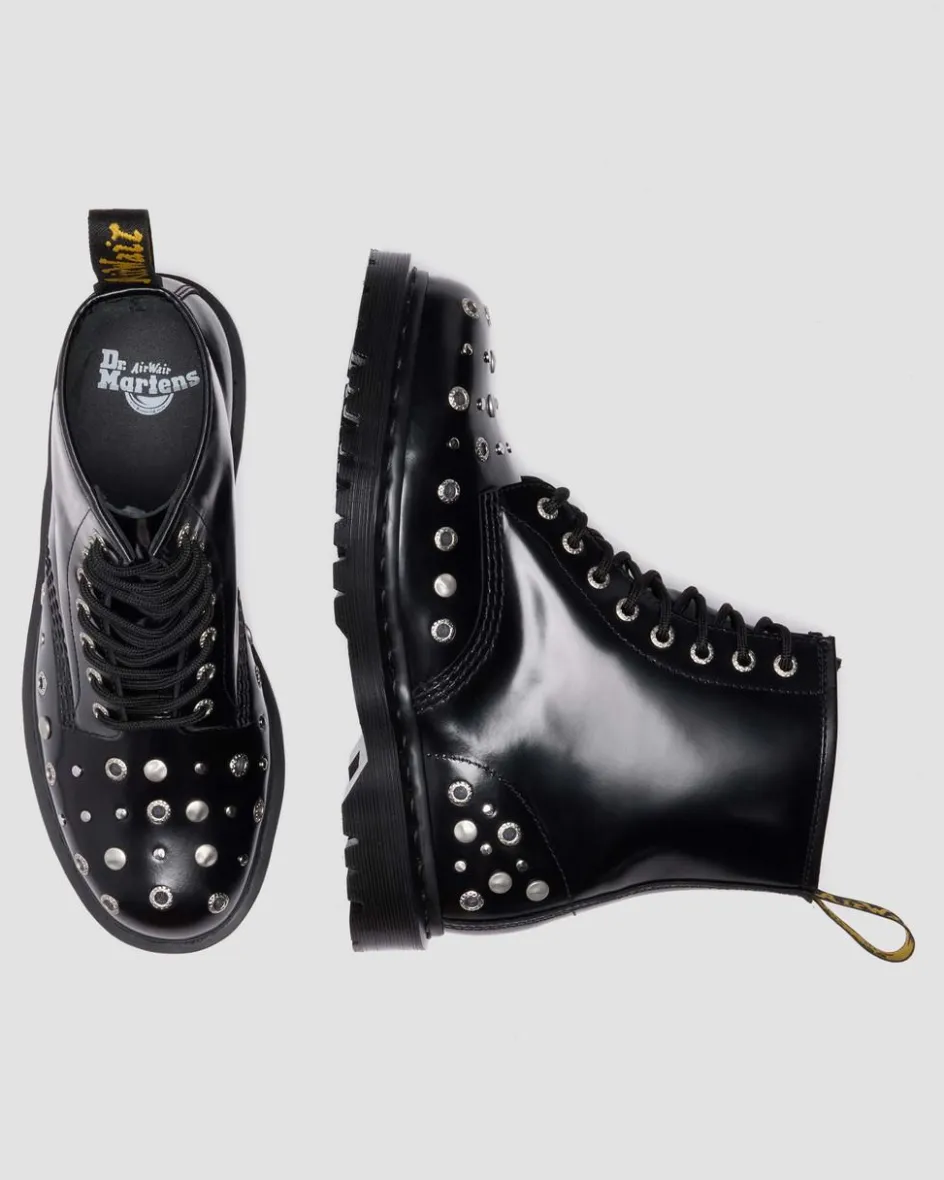 Dr. Martens Last Chance Styles|Last Chance Styles*1460 Studded Buttero Leather Boots in Black Buttero BLACK BUTTERO — Buttero