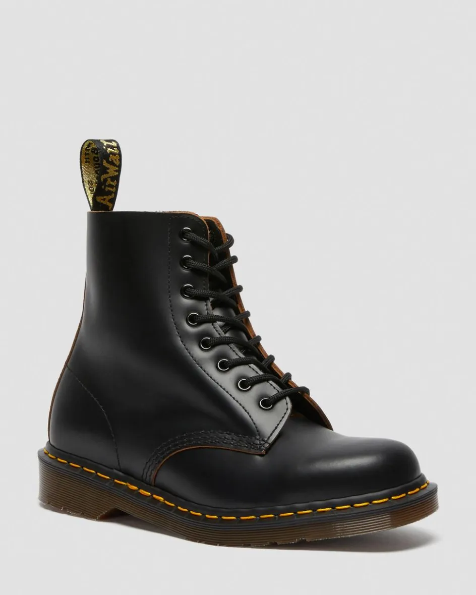 Dr. Martens Originals|Boots*1460 Vintage Made in England Lace Up Boots in Black Black — Quilon