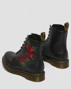 Dr. Martens Originals|New And Featured*1460 Vonda Floral Leather Lace Up Boots in Black Black — Softy T