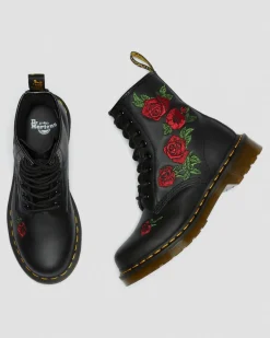 Dr. Martens Originals|New And Featured*1460 Vonda Floral Leather Lace Up Boots in Black Black — Softy T