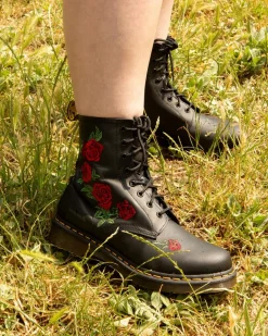 Dr. Martens Originals|New And Featured*1460 Vonda Floral Leather Lace Up Boots in Black Black — Softy T