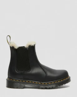 Dr. Martens Originals|Chelsea Boots*2976 Women's Faux Fur Lined Chelsea Boots in Black Black — Burnished Wyoming