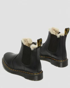 Dr. Martens Originals|Chelsea Boots*2976 Women's Faux Fur Lined Chelsea Boots in Black Black — Burnished Wyoming