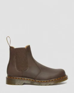Dr. Martens Originals|Boots*2976 Yellow Stitch Crazy Horse Leather Chelsea Boots in Dark Brown Dark Brown — Crazy Horse
