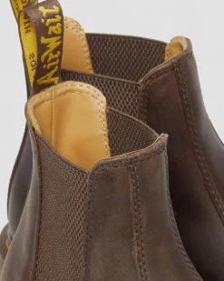 Dr. Martens Originals|Boots*2976 Yellow Stitch Crazy Horse Leather Chelsea Boots in Dark Brown Dark Brown — Crazy Horse