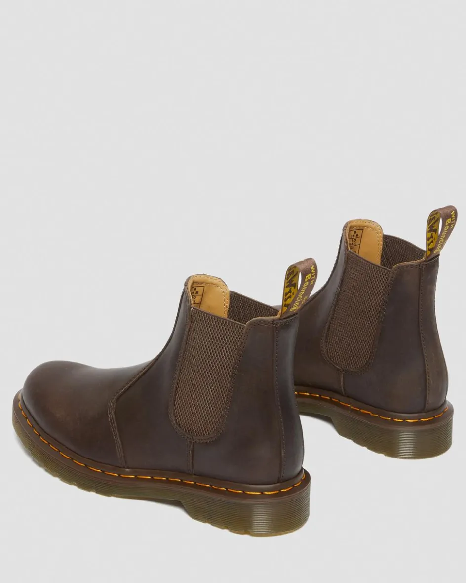 Dr. Martens Originals|Boots*2976 Yellow Stitch Crazy Horse Leather Chelsea Boots in Dark Brown Dark Brown — Crazy Horse