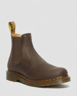 Dr. Martens Originals|Boots*2976 Yellow Stitch Crazy Horse Leather Chelsea Boots in Dark Brown Dark Brown — Crazy Horse