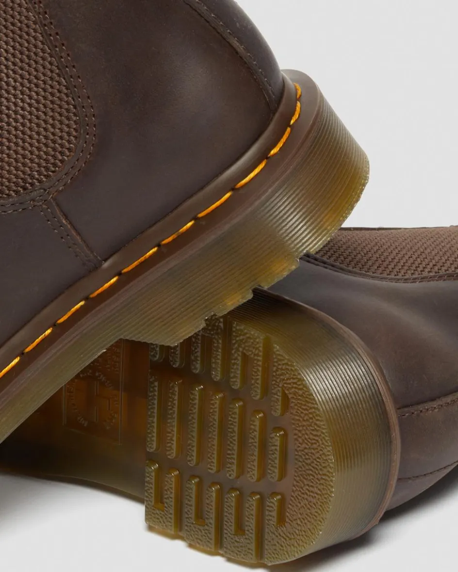 Dr. Martens Originals|Boots*2976 Yellow Stitch Crazy Horse Leather Chelsea Boots in Dark Brown Dark Brown — Crazy Horse
