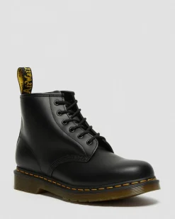 Dr. Martens Originals|Boots*101 Yellow Stitch Smooth Leather Ankle Boots in Black Black — Smooth Leather