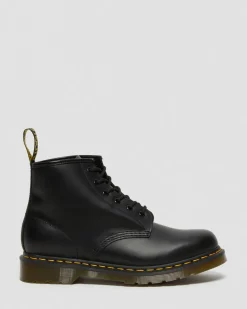 Dr. Martens Originals|Boots*101 Yellow Stitch Smooth Leather Ankle Boots in Black Black — Smooth Leather
