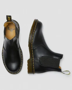 Dr. Martens Originals|Boots*2976 Yellow Stitch Smooth Leather Chelsea Boots in Black Black — Smooth Leather