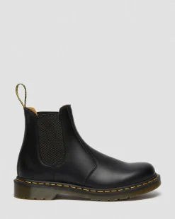 Dr. Martens Originals|Boots*2976 Yellow Stitch Smooth Leather Chelsea Boots in Black Black — Smooth Leather
