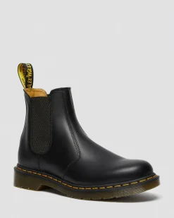 Dr. Martens Originals|Boots*2976 Yellow Stitch Smooth Leather Chelsea Boots in Black Black — Smooth Leather