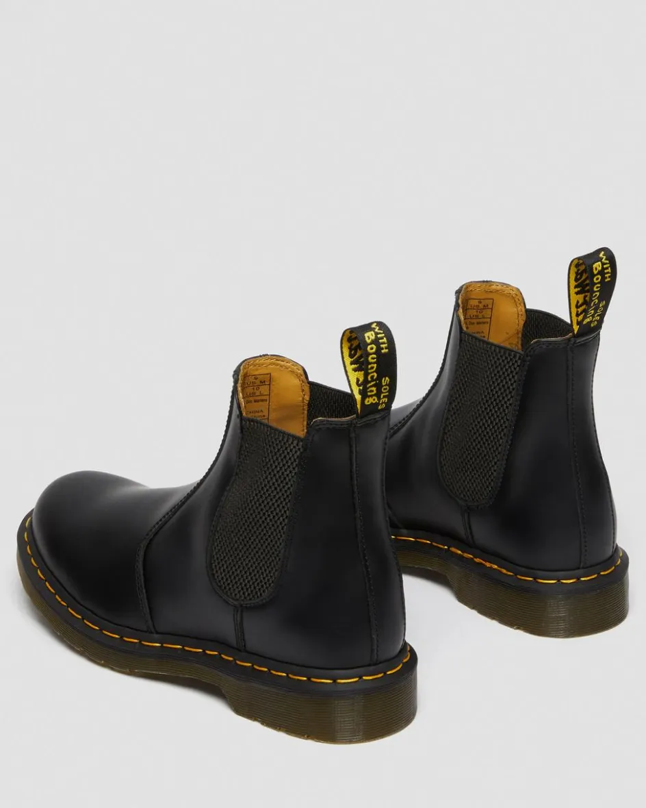 Dr. Martens Originals|Boots*2976 Yellow Stitch Smooth Leather Chelsea Boots in Black Black — Smooth Leather