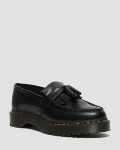 Dr. Martens Originals|Stand Tall: Platform Shoes*Adrian Bex Smooth Leather Tassel Loafers in Black Black — Smooth Leather