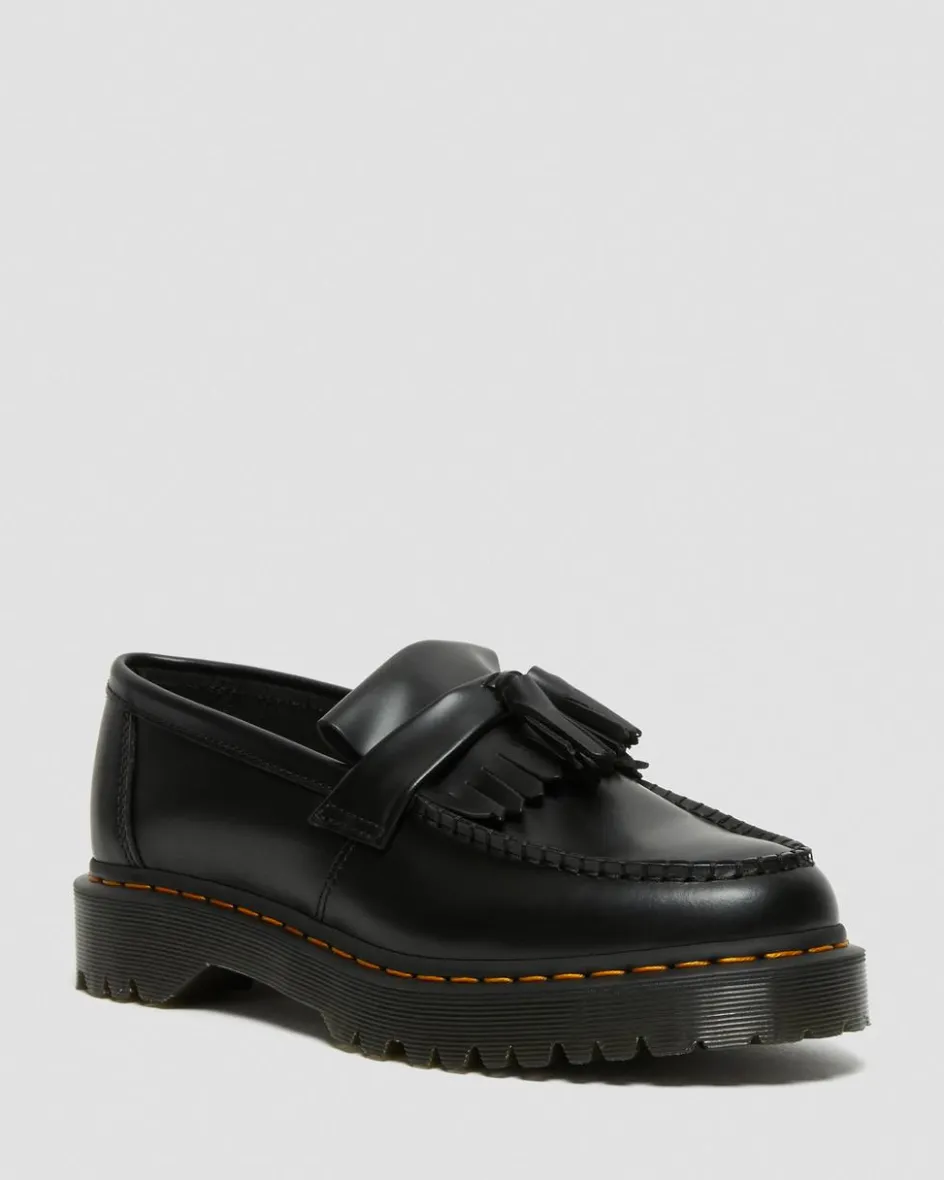 Dr. Martens Originals|Stand Tall: Platform Shoes*Adrian Bex Smooth Leather Tassel Loafers in Black Black — Smooth Leather