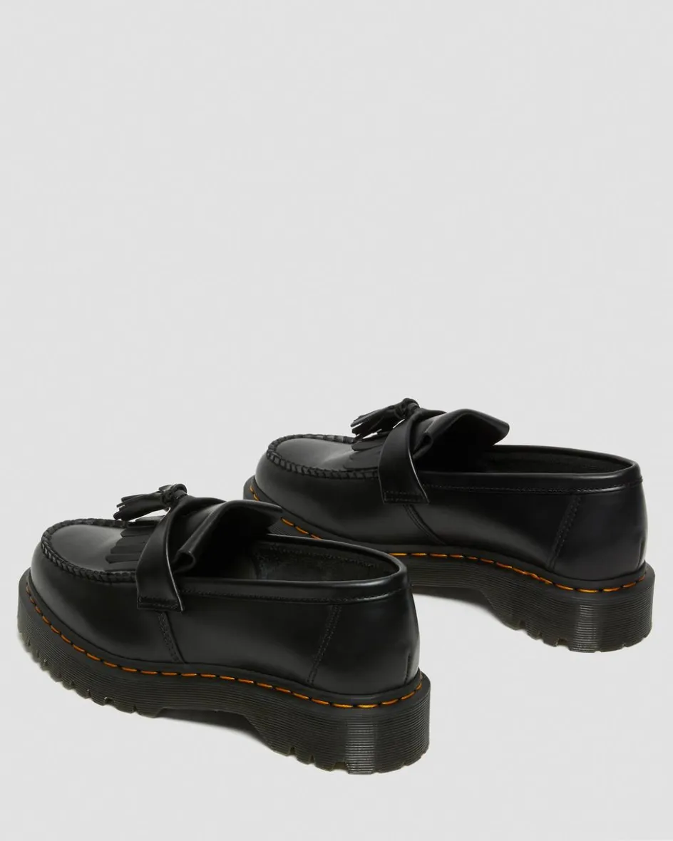 Dr. Martens Originals|Stand Tall: Platform Shoes*Adrian Bex Smooth Leather Tassel Loafers in Black Black — Smooth Leather