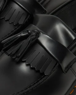 Dr. Martens Originals|Stand Tall: Platform Shoes*Adrian Bex Smooth Leather Tassel Loafers in Black Black — Smooth Leather
