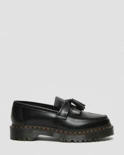 Dr. Martens Originals|Stand Tall: Platform Shoes*Adrian Bex Smooth Leather Tassel Loafers in Black Black — Smooth Leather